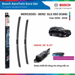 Bộ gạt mưa BOSCH AeroTwin Euro Set A854S 26" & 23", MERCEDES Benz GLS 350 đời xe 2015 đến 2018