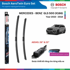 Bộ gạt mưa BOSCH AeroTwin Euro Set A854S 26" & 23", MERCEDES Benz GLS 500 đời xe 2015 đến 2018