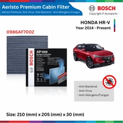 Lọc gió điều hòa xe HONDA HRV đời 2014 đến nay, BOSCH Aeristo Premium khử mùi lọc PM2.5