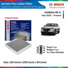 Lọc gió điều hòa xe HONDA HRV đời 2014 đến nay, BOSCH Aeristo Premium khử mùi lọc PM2.5