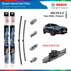 Bộ gạt mưa BOSCH AeroTwin Plus 24" & 17", MG HS 2.0 đời xe 2018 đến nay
