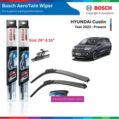 Bộ gạt mưa BOSCH AeroTwin 26" & 16", HYUNDAI Custin đời xe từ 2023 đến nay