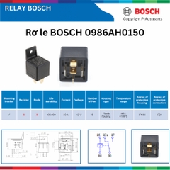 Rơ le BOSCH 0986AH0150 12V 5 chân có bát, BOSCH relay