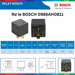 Rơ le BOSCH 0986AH0811 24V 5 chân không bát, relay BOSCH