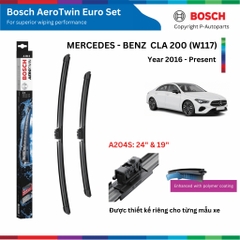 Bộ gạt mưa BOSCH AEROTWIN EURO SET 24" & 19", MERCEDES BENZ CLA 45 đời xe 2012 đến nay