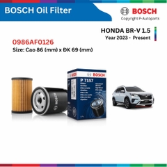 Lọc dầu động cơ BOSCH Oil Filter, HONDA BRV BR-V đời xe 2023 đến nay