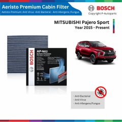 Lọc gió điều hòa BOSCH Aeristo Premium, MITSUBISHI Pajero Sport đời 2015 đến nay, lọc bụi mịn PM2.5