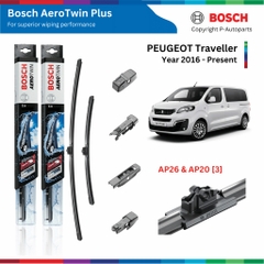 Gạt mưa BOSCH AeroTwin Plus 26” & 20” – Dành cho PEUGEOT Traveller