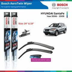 Bộ gạt mưa BOSCH AeroTwin 26" & 16", HYUNDAI SantaFe đời xe 2018 đến nay, bộ gạt nước SantaFe