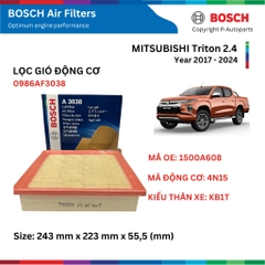 Lọc gió động cơ BOSCH Air Filter 0986AF3038 xe MITSUBISHI Triton đời 2010 đến 2024
