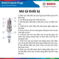 Bugi đánh lửa BOSCH Double Iridium FR7SI xe MITSUBISHI Mirage đời 2013 đến nay