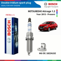 Bugi đánh lửa BOSCH Double Iridium FR7SI xe MITSUBISHI Attrage đời 2013 đến nay