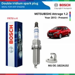 Bugi đánh lửa BOSCH Double Iridium FR7SI xe MITSUBISHI Attrage đời 2013 đến nay