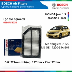 Lọc gió động cơ BOSCH Air Filter xe HONDA City Jazz HRV đời 2008 đến 2021