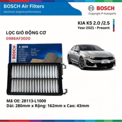 Lọc gió động cơ BOSCH Air Filter 0986AF3020 xe KIA K5 đời 2021 đến nay