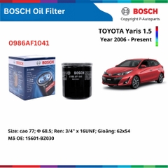 Lọc dầu động cơ BOSCH Oil Filter O1041 xe TOYOTA Yaris đời 2005 đến nay