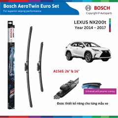Bộ gạt mưa BOSCH AeroTwin Set A156S xe LEXUS NX200t 2014-2017 size 26" & 16"