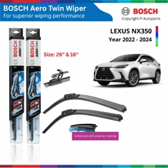 Bộ gạt mưa BOSCH AeroTwin xe LEXUS NX350 2022-2024 size 26" & 16"