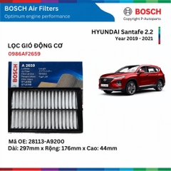 Lọc gió động cơ BOSCH A2659 xe HYUNDAI Santafe đời 2019 đến 2021
