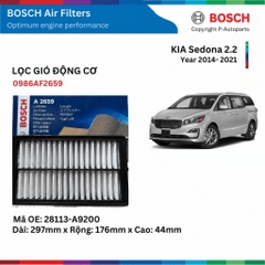 Lọc gió động cơ BOSCH A2659 xe KIA Sedona đời 2014 đến 2021