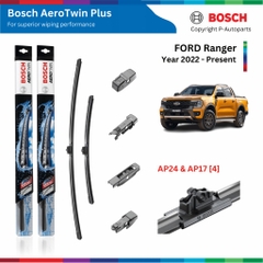 Bộ gạt mưa BOSCH AeroTwin Plus cho Ford Ranger đời xe 2016 đến nay, Gạt Sạch Êm Bền Bỉ Chính Hãng