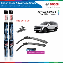 Bộ gạt mưa BOSCH Clear Advantage, HYUNDAI SantaFe đời xe 2006 đến nay, gạt nước SantaFe