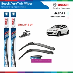 Bộ gạt mưa BOSCH AeroTwin 22" & 16" xe MAZDA 2 đời xe từ 2015 đến nay