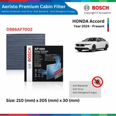 Lọc gió điều hòa BOSCH Aeristo Premium, HONDA Accord đời xe 2002 - 2008 và từ 2013 đến nay, lọc bụi mịn PM2.5