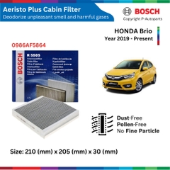 Lọc gió điều hòa BOSCH Aeristo Premium 0986AF7002 xe HONDA Brio đời 2019 đến nay