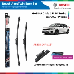 Bộ gạt mưa BOSCH AeroTwin 26" & 18", Honda Civic đời xe 2012 đến 2021