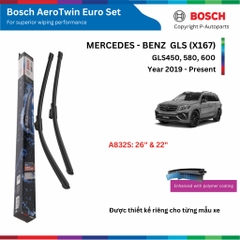 Bộ gạt mưa BOSCH AeroTwin Euro Set A832S 26" & 22" xe MERCEDES Benz GLS (X167) đời 2019 đến nay