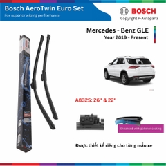 Bộ gạt mưa BOSCH AeroTwin Euro Set A832S 26" & 22" xe MERCEDES Benz GLE đời 2019 đến nay