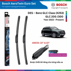 Bộ gạt mưa BOSCH AeroTwin Euro Set A843S 22" & 22", MERCEDES Benz GLC Class (X253) đời 2016 đến nay