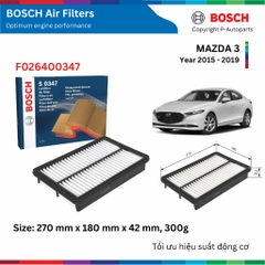Lọc gió động cơ BOSCH Air Filter F026400347 xe MAZDA 3 đời 2015 đến 2019
