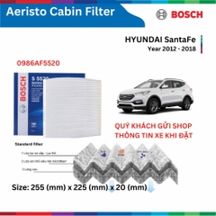 Lọc gió điều hòa BOSCH Aeristo xe HYUNDAI SantaFe đời 2012 đến 2023