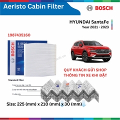 Lọc gió điều hòa BOSCH Aeristo xe HYUNDAI SantaFe đời 2012 đến 2023