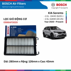 Lọc gió động cơ ô tô BOSCH Air Filter A3020 xe KIA HYUNDAI