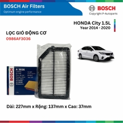 Lọc gió động cơ BOSCH Air Filter xe HONDA City 1.5L đời 2008 đến 2020