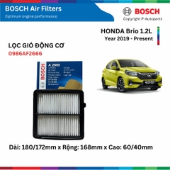 Lọc gió động cơ BOSCH Air Filter xe HONDA Brio 1.2L đời 2019 đến nay
