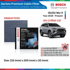Lọc gió điều hòa BOSCH Aeristo Premium xe ISUZU MuX đời 2019 đến nay, lọc bụi mịn PM2.5