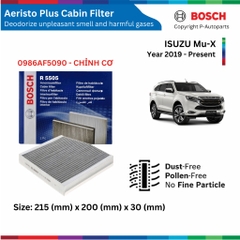 Lọc gió điều hòa BOSCH Aeristo Plus, ISUZU Mu-X MuX đời xe 2019 đến nay, than hoạt tính