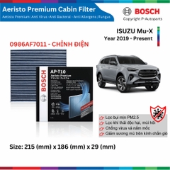 Lọc gió điều hòa BOSCH Aeristo Plus, ISUZU Mu-X MuX đời xe 2019 đến nay, than hoạt tính