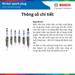 Bugi Double Iridium BOSCH YR7SII33U phù hợp Cerato K3 K5 Morning Sedona Soluto Creta Elantra Tucson