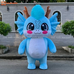 Mascot Hơi Rồng Mẫu 3 Màu Xanh Dương