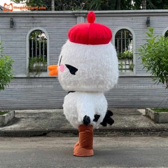 Mascot Hơi Gà Con Mũ Đỏ