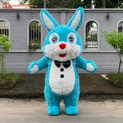 Mascot Hơi Thỏ Mẫu 4 Màu Xanh Ngọc