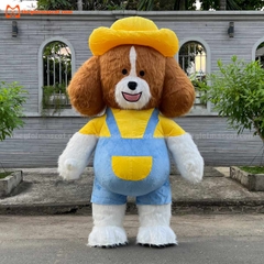 Mascot Hơi Chó Mặc Yếm