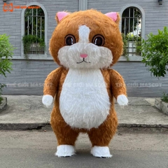 Mascot Hơi Mèo Con Màu Nâu