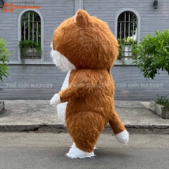 Mascot Hơi Mèo Con Màu Nâu