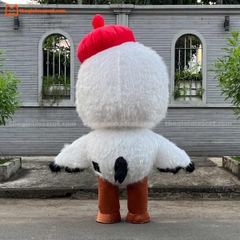 Mascot Hơi Gà Con Mũ Đỏ